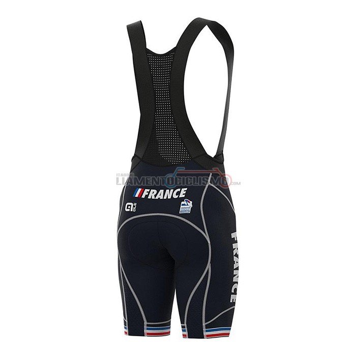 Abbigliamento Ciclismo Francia Manica Corta 2022 Spento Blu